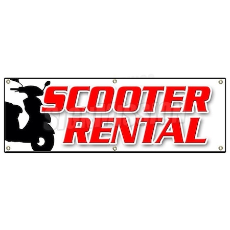 Signmission SCOOTER RENTAL BANNER SIGN scooter rent vespa shop travel mobility B-72 Scooter Rental